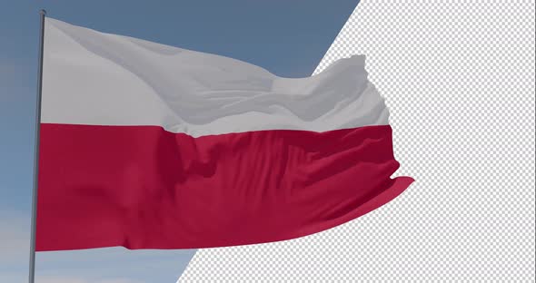 flag Poland patriotism national freedom, seamless loop, alpha channel