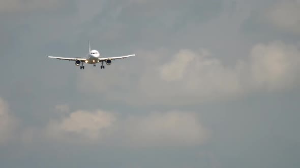 Airplane Approaching Before Landing