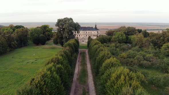 Aerial View of Ancient Castle