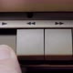 Finger presses the playback button on an old retro tape player, close up - VideoHive Item for Sale
