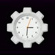 White Color Gear 3d Wall Clock Isolated On Black Background - VideoHive Item for Sale