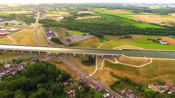 The Sart Canal Bridge In Belgium, Europe