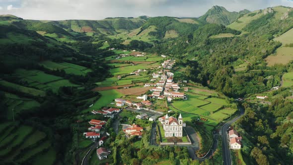 Aerial View of the Village at Westernmost Point of Europe