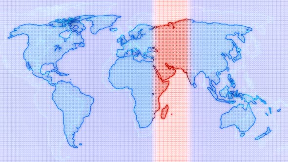 Blue Color Scanning Earth Map Animation