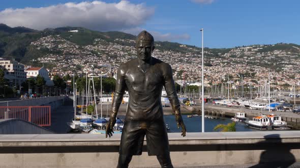 Cristiano Ronaldo statue in Funchal, Madeira, Portugal