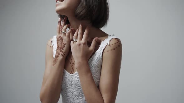 Happy Woman with Henna Indoor