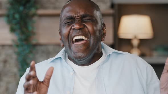 African Artistic Smiling Man Singer Senior 50s Funny Musician Vocalist Bachelor Singing Jazz Song