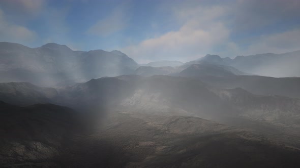 Stone Field in Dense Fog in Highlands