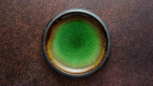 Handmade Brown and Green Glaze Rustic Pottery Bowl