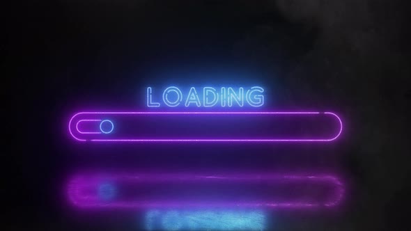 Ultraviolet Purple glowing neon progress loading bar.