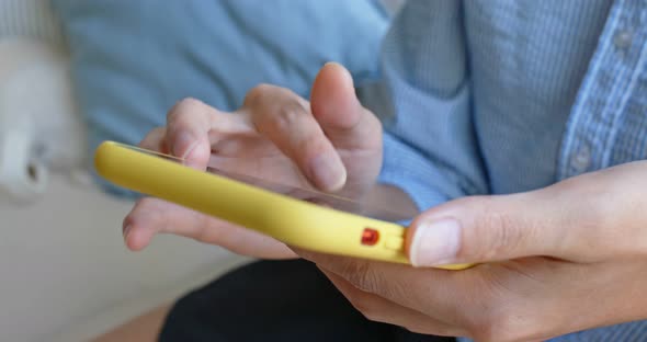 Close up of woman use of mobile phone