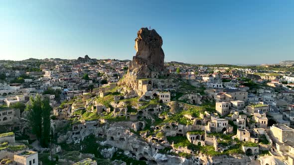 Cappadocia, a semi-arid region in central Turkey, 4 K Aerial view