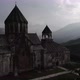 Philosophic view to valley with silhouette of monastery Gandzasar - VideoHive Item for Sale