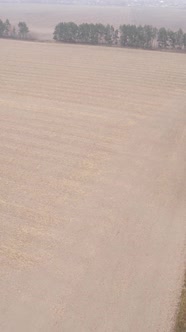 Vertical Video of a Field with Plowed Land in Autumn Slow Motion