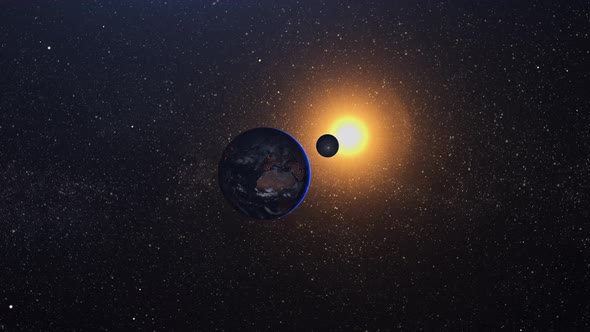 Earth Space with sun Background