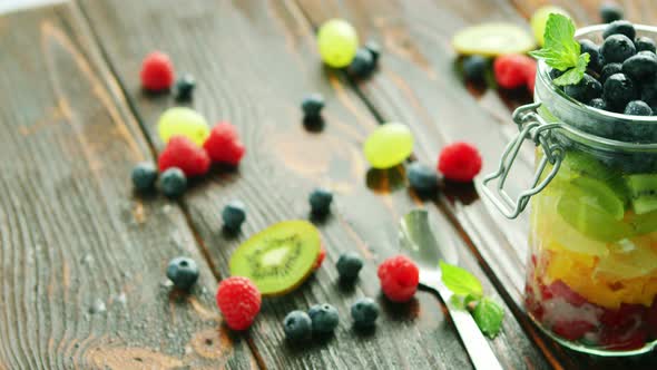 Assortment of Fruits in Jar 