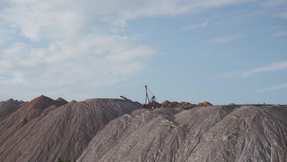 Telestacker and Potash Waste Heaps Extraction of Salt and Potash Fertilizers in a Quarry and