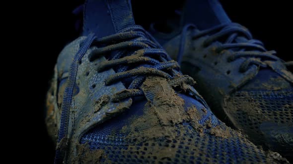 Dirty Running Shoes Closeup Shot
