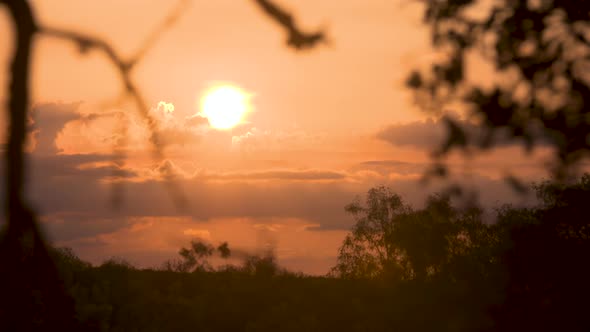 Texas orange sunset tight shot