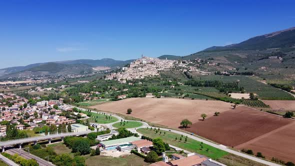 Aerial View of Italian City Landscape in Sunny Weather