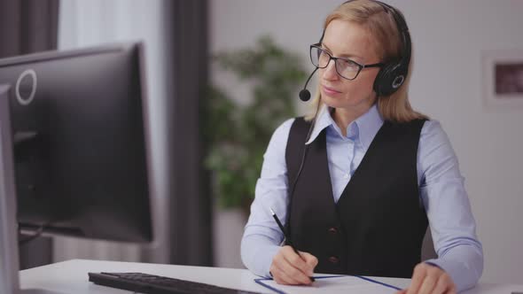 Woman Having Online Meeting at Home