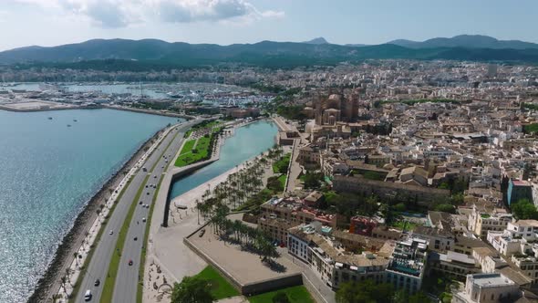 Gothic Medieval Cathedral of Palma De Mallorca in Spain