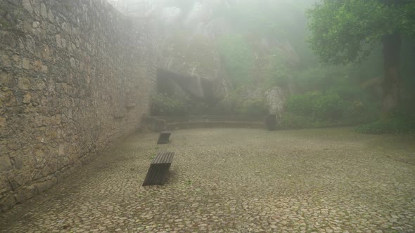 Lower Part of Moors Castle Covered with Thick Mist