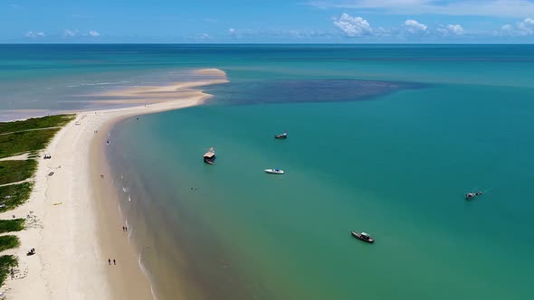 Corumbau beach near Caraiva Beach Bahia Brazil. Summer beach scene