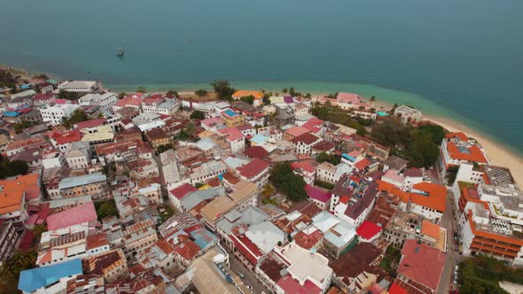 Aerial view of Zanzibar Island in Tanzania.