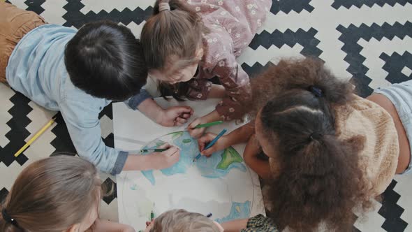 Kids Coloring Picture Together