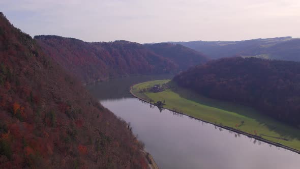 A Section of The Danube Loop A Meandering Bend in the River