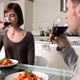 Couple toasting with wine and having meal - VideoHive Item for Sale