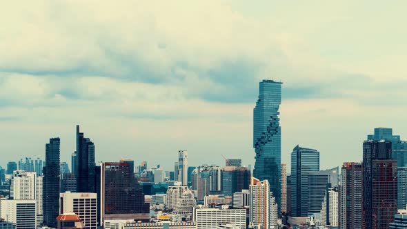 Time Lapse Cityscape and Highrise Buildings in Metropolis City Center