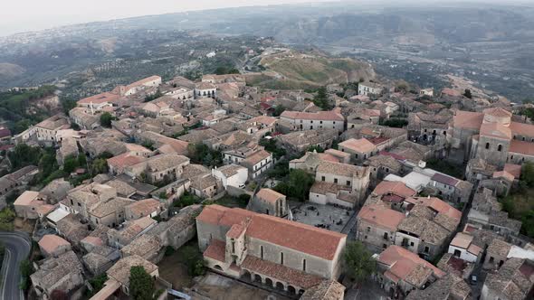 Vintage Medieval Hamlet on the Top of Mountains