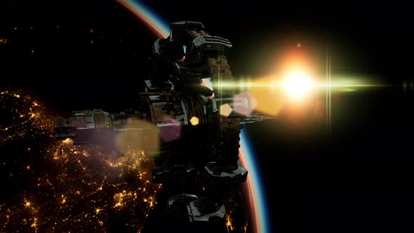 International Space Station Over the Planet Earth alt