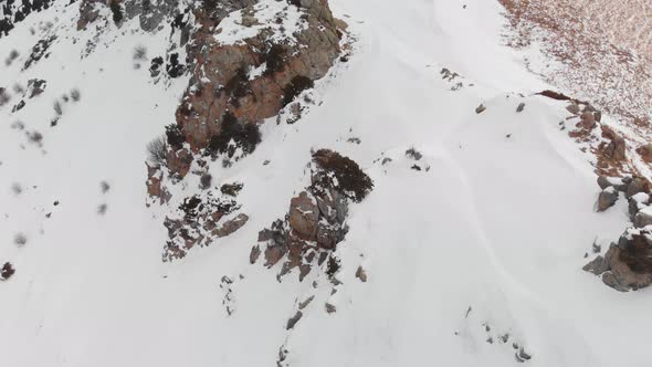 Aerial Landscape of Beautiful Winter Mountains