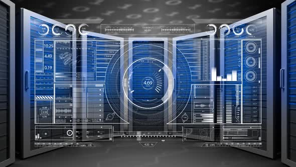 Animation of computer servers alt