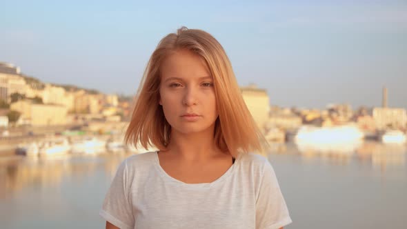 Woman Looking Straight Into the Camera