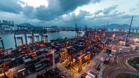 Time lapse of Hong Kong Container Terminal