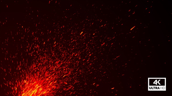 Fire Embers Particles Flying Slowly Background  4K Video Footage V4 alt