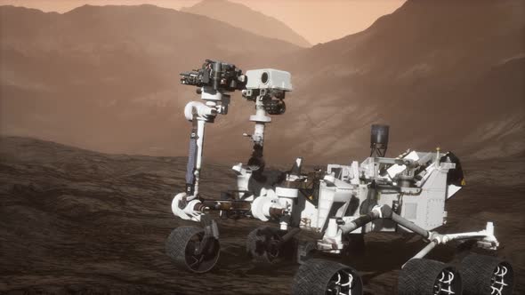 Curiosity Mars Rover Exploring the Surface of Red Planet alt