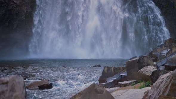 Rainbow Falls in the Ansel Adams Wilderness in California USA