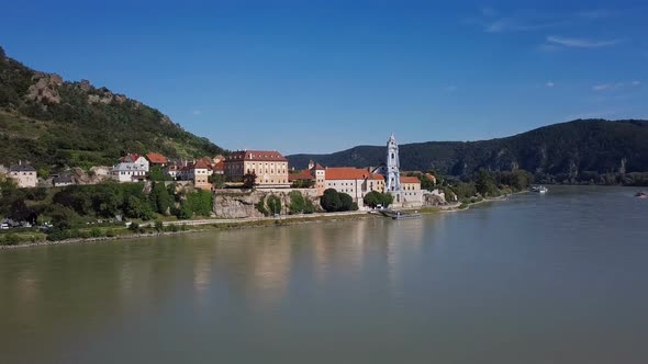 Panorama of Durnstein, Wachau Valley, Austria.