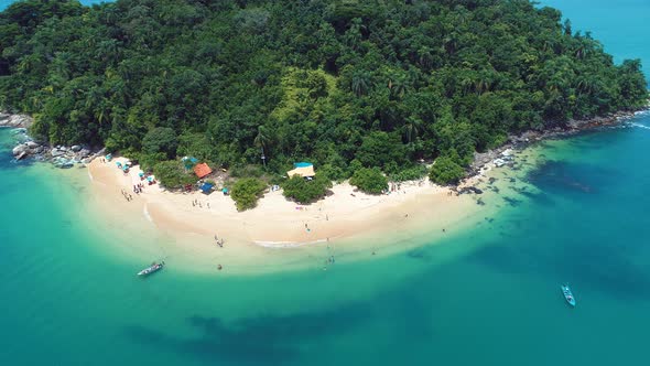 Brazilian Paraty beach city landmark. Tropical summer beach.