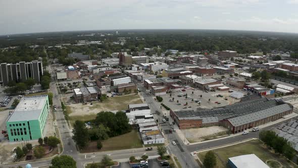 drone shot dowtown Wilson North Carolina