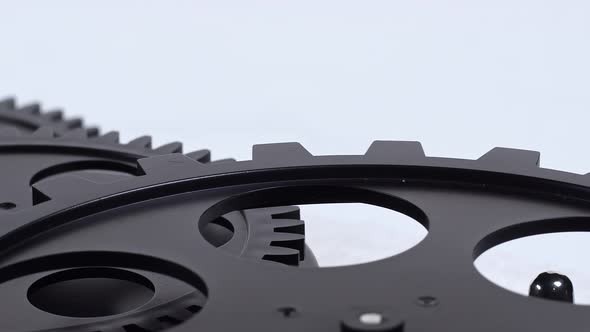 Black Cogwheel Gears Rotation 46