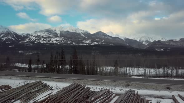 Winter Landscape With The Mountains And Forest At The Bugaboos Mountain Range In British Columbia, C