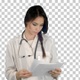 Young female doctor reading patient medical, Alpha Channel - VideoHive Item for Sale