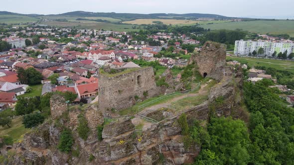 Aerial view of the castle in Filakovo, Slovakia
