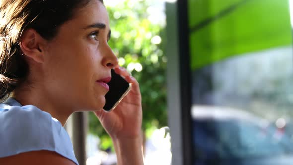 Businesswoman talking on mobile phone